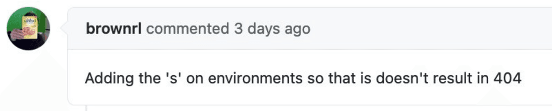 screen shot from GitHub showing hate user brownrl